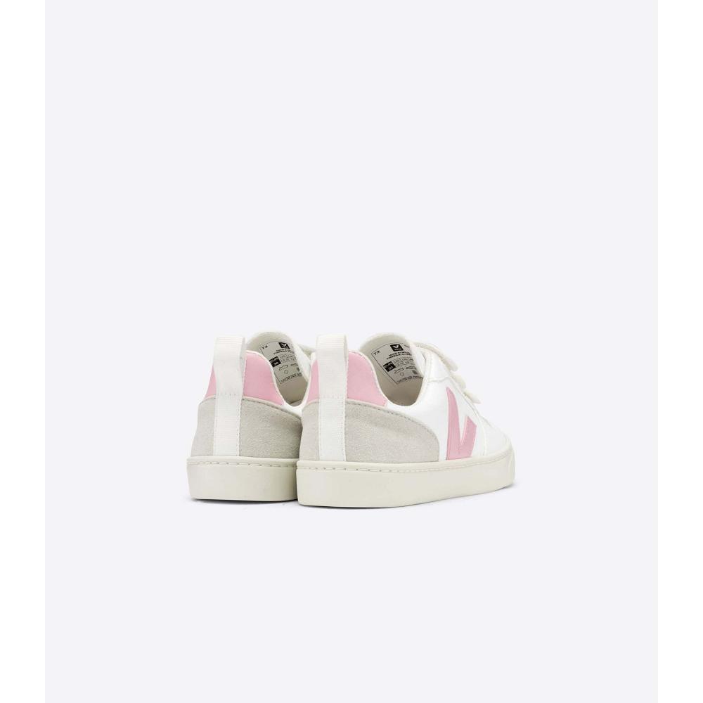 Veja V-10 STRAPS CWL Cipő Gyerek White/Pink | HU 801KOR